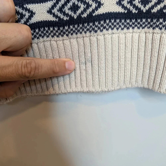 American Rag Cream Brown Navy Aztec Knit Crewneck Sweater Mens XL - Picture 9 of 9
